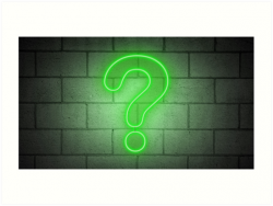 \'Question Mark Neon Sign\' Art Print by Mautoncman