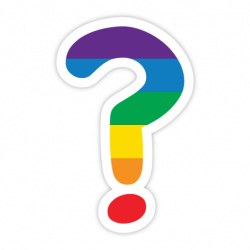 Rainbow-like question mark