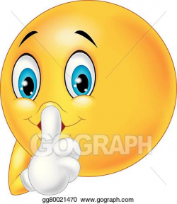 Vector Illustration - Emoticon happy making silence sign ...