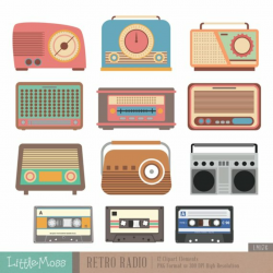 Retro Radio Digital Clipart in 2019 | Retro radios, Clip art ...