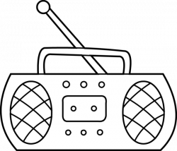 Cartoon Radio Black and White | Radio Clipart by Hallow ...
