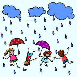 Happy Kids Are Playing In Rain | Free vectors, illustrations, graphics ...