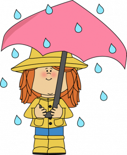 Girl under umbrella in the rain. | Weather Clip Art | Standing in ...