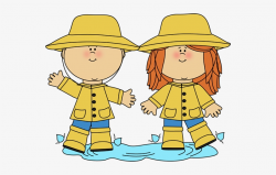 Spring Clipart For Kid - Kids In Rain Clipart - Free Transparent PNG ...