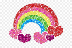 Rainbow Clipart Glitter - Rainbow Glitter Heart Png, Transparent Png ...