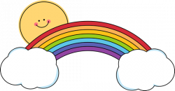 Sun and rainbow. | Weather Clip Art | Rainbow, Clip art, Drawings