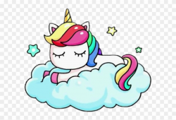 Unicorn Sleep Cloud Rainbow Kawaii - Draw So Cute Unicorn On A Cloud ...