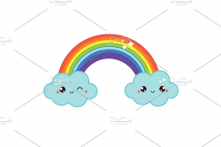 Cute kawaii rainbow