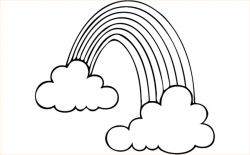 Rainbow black and white black and white rainbow outline free clipart ...