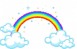 rainbow cute kawaii pixel sparkle...