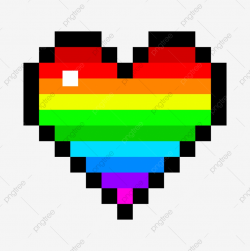 Pixel Rainbow Heart, Heart, Pixel, Red PNG Transparent ...
