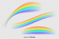 Realistic rainbow on transparent background Vector | Free ...