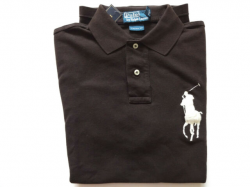 New Ralph Lauren Polo Big Pony Custom Fit Dark Brown Cotton Shirt S