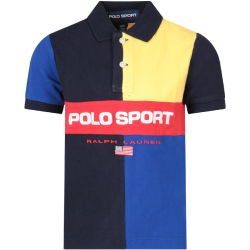 Best price on the market at italist | Ralph Lauren Ralph Lauren Color Block  Boy Polo Shirt With Red Logo