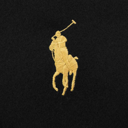 Polo Ralph Lauren Polo Ralph Lauren PC0231 BIG PONY EMBROIDERED SCARF big  pony embroidered scarf wool blend scarf 001 BLACK/GOLD black + gold