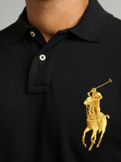 polo-ralph-lauren-black-custom-fitted-gold-big-pony-polo ...