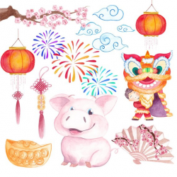 Chinese New Year clipart New year 2020 Year of the Rat ...