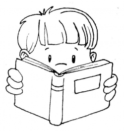 Kid reading clip art black and white reading clipart - WikiClipArt
