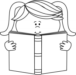 50+ Reading Clipart Black And White | ClipartLook