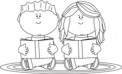 Black and White Reading Partners | Library | Book clip art, Reading ...
