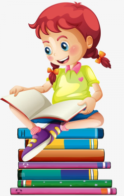 Girl Reading, Reading Clipart, The Cartoon, Girl PNG Transparent ...