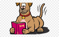 Dog Clipart Spring - Dog Reading - Png Download (#1219368) - PinClipart