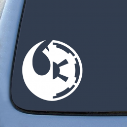BargainMax Half Rebel Alliance Galactic Empire Logo Sticker Decal Notebook  Car Laptop 6