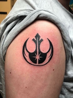 Check out my tattoo! Rebel logo with the Jedi logo on the ...