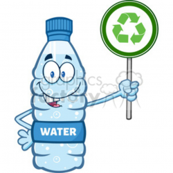illustration cartoon ilustation of a water plastic bottle mascot character  holding up a recycle sign vector illustration isolated on white background  ...