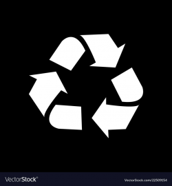 Recycle icon isolated on black background