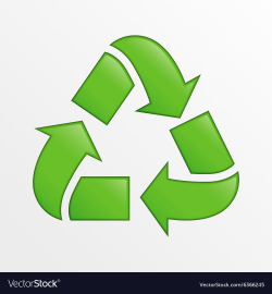 Recycle icon green creative on light gray b