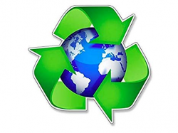 MAGNET 4x4 inch Recycle Around the Earth Logo Sticker - decal recycling fun  green clean Magnetic vinyl bumper sticker sticks to any metal fridge, car,  ...