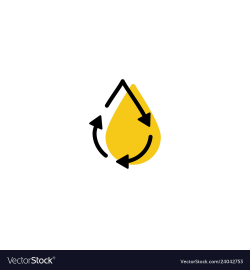 Recycle oil drop fresh clean logo icon simple
