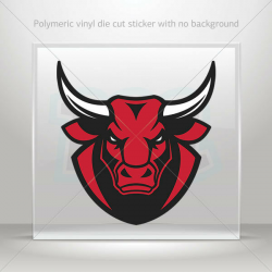 Stickers Sticker mad angry red bull head Helmet Motorbike Bike Garage st7  26569