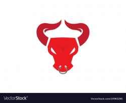 Bull head with big horns and angry toro face logo