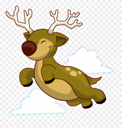 Of A Cartoon Reindeer Running Or Dancing Vector Clip - Reindeer ...