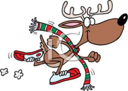 A Running Reindeer - Clipart