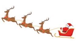 Santa And Reindeer Clipart - Making-The-Web.com