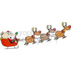 Santa in his sleigh and his reindeer clipart. Royalty-free GIF, JPG ...