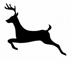 Deer Stag Animal Hoofed Cervus Jump - Reindeer Clipart Silhouette ...