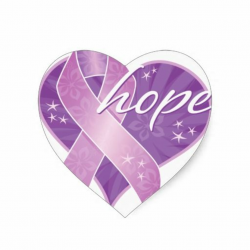 purple ribbon hope heart sticker | Zazzle.com | Relay for ...