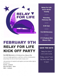 Relay For Life Kick Off 2017! - Discover North Iowa