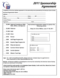 Sponsorship Agreement Form.pub - Relay for Life - relay ...