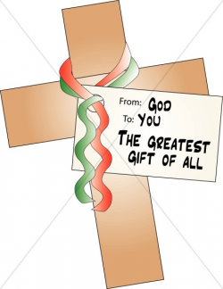 Cross as the Greatest Gift | Religious Christmas Clipart