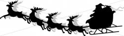 Santa and Sleigh Silhouette | Religious Christmas Clipart