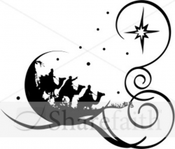 Religious Christmas Clipart Black And White | Free download best ...