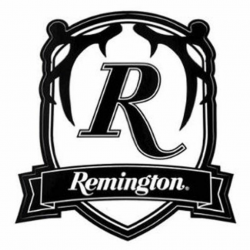 Remington Badge Logo Sticker Decal Clear/Black 17422