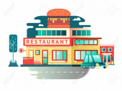 Restaurant building flat design » Clipart Station