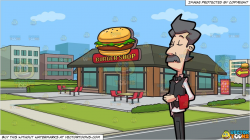 A Waiter At A Fine Dining Restaurant and Outside A Burger Shop Background
