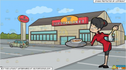clipart #cartoon A Female Waiter Of A Chinese Restaurant and ...